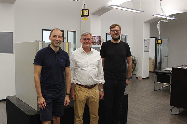 Team der Antragsteller an der HTWK Leipzig: Steffen Rittner, Klaus Holschemacher, Alexander Kahnt, Otto Grauer (nicht auf Foto) (Foto: Mario Stelzmann)